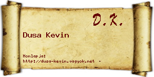 Dusa Kevin névjegykártya
